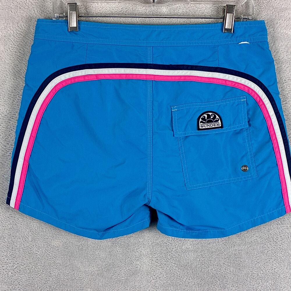 Sundek Board Shorts Mens 30 Blue Nylon Mesh Lined Swim Trunks Surf Beach Pool
